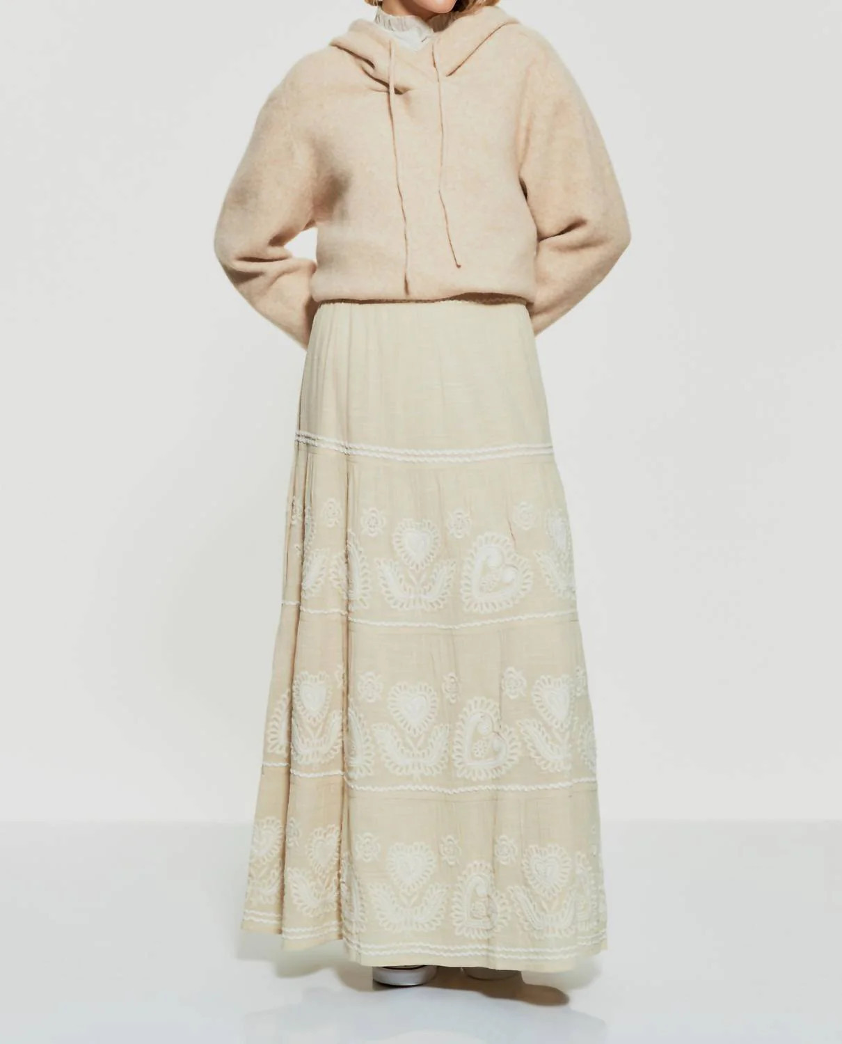 Robby Maxi Skirt In Cream | Shop Simon