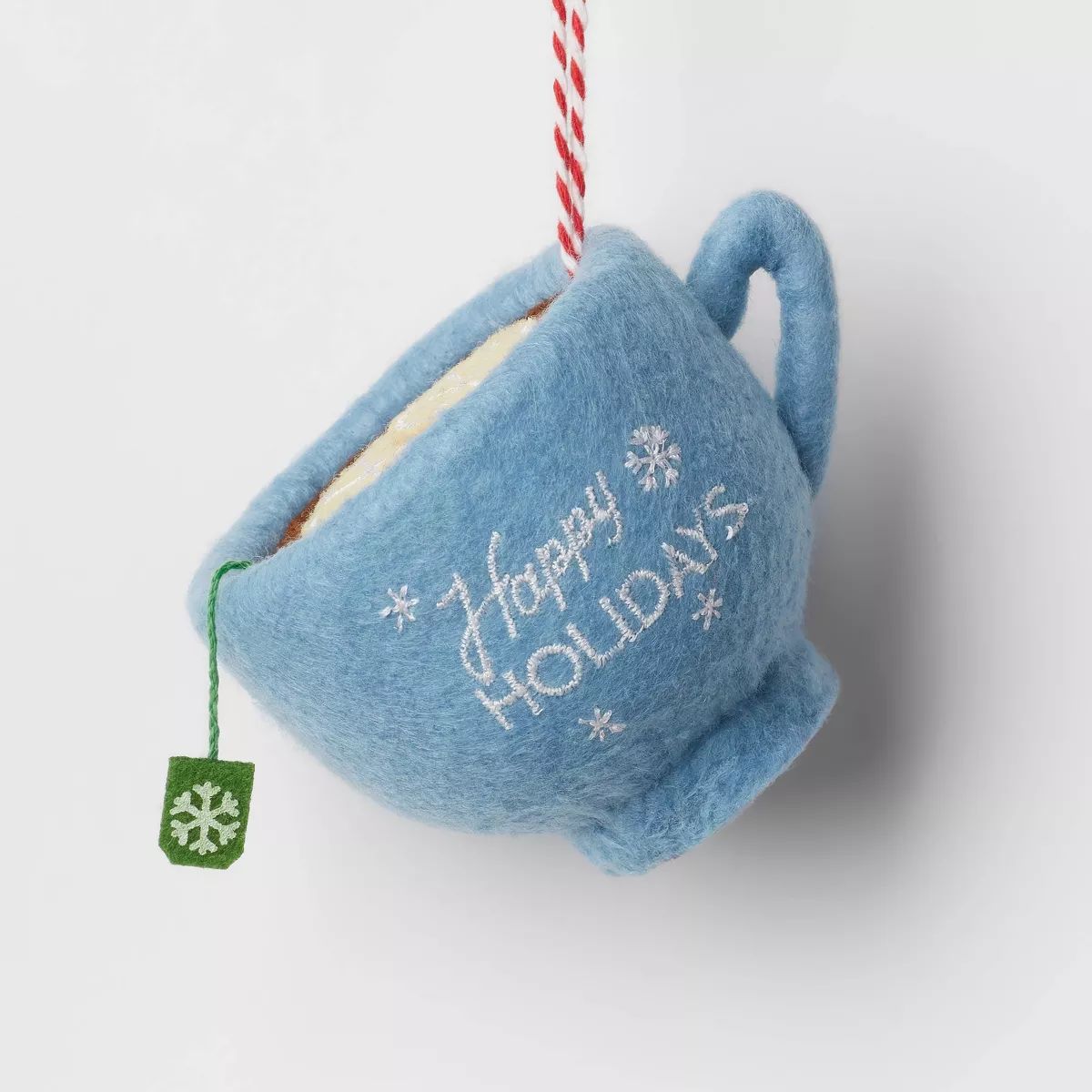 Felt 'Happy Holidays' Teacup Christmas Tree Ornament Blue - Wondershop™ | Target