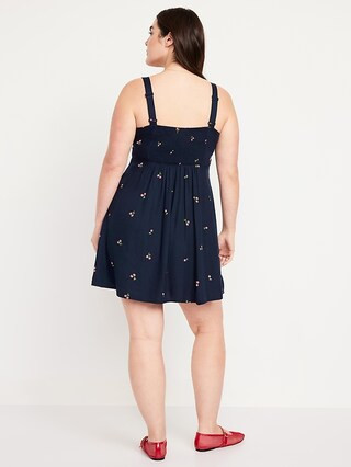 Fit & Flare Crepe Mini Dress | Old Navy (US)