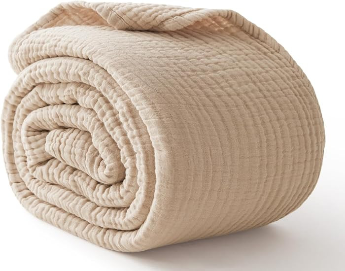 6 Layers Cotton Muslin Blankets Large, Lightweight Cotton Throw, Cooling Soft Throw Blanket for Y... | Amazon (US)
