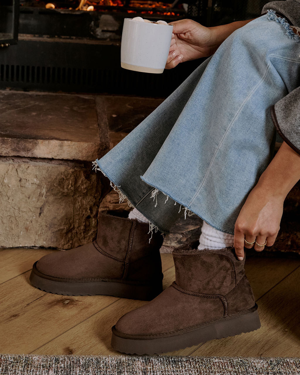 Elowen Suede Fur Lined Ankle Boots | VICI