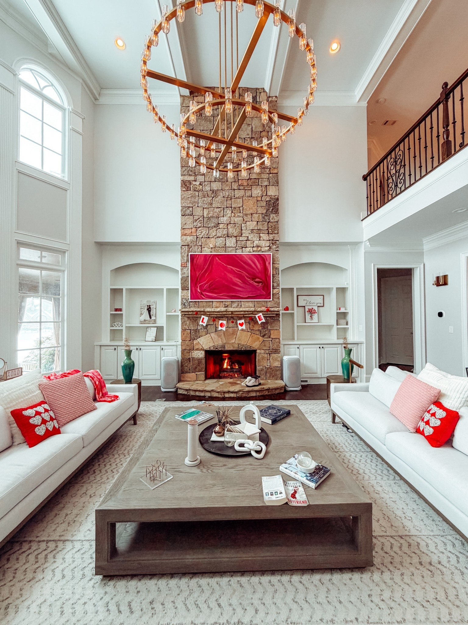 Beautiful snow falling outside, a warm fire, and a new book 🤍 Cozy modern living room vibes with Valentine’s Day decor and winter home accents. There’s no better way to say goodbye to January.

#LTKValentine #LTKSeasonal #LTKHome