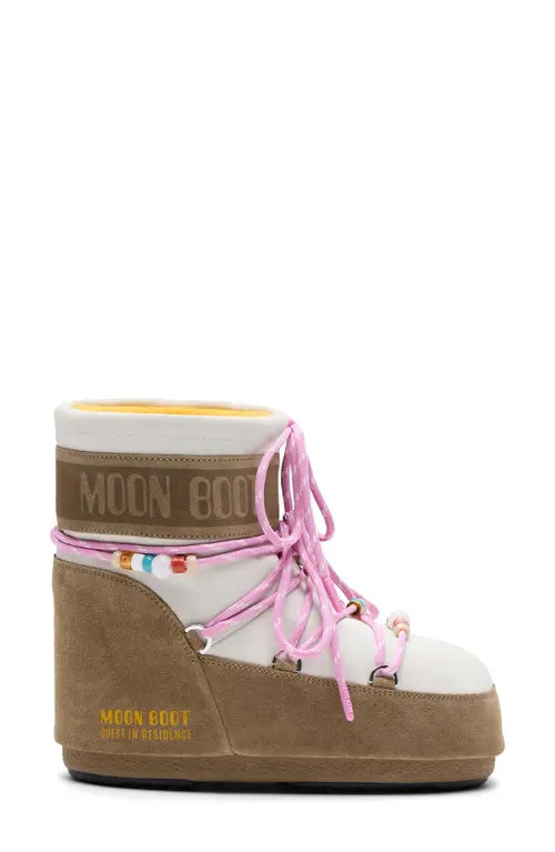 Moon Boot® x Guest In Residence Icon Low Boot in Honey/White Sand at Nordstrom, Size 33 | Nordstrom