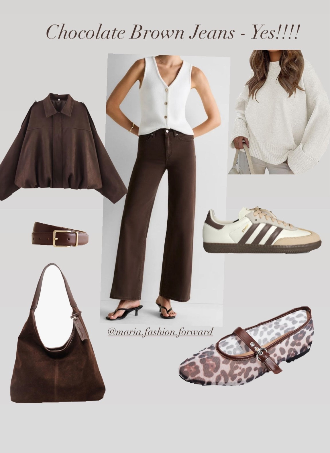 Chocolate brown jeans? Yes please! 

#LTKSeasonal #LTKOver40 #LTKStyleTip