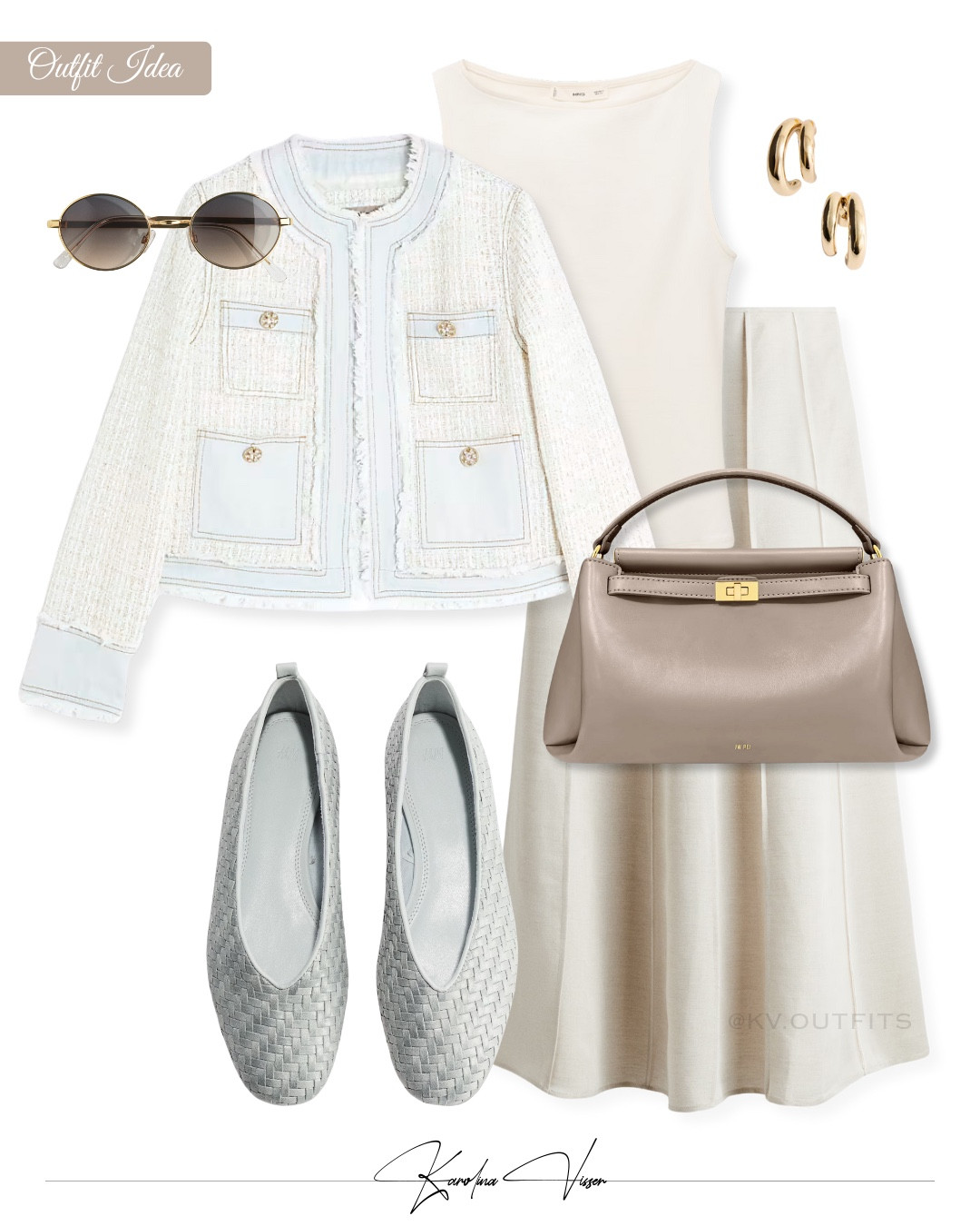 Chic Jacket & Skirt 

Tags: cream denim boucle jacket river island boat neck top mango flared linen blend skirt h&m taupe bag jw pei blue grey flats oval sunglasses hoop earrings chic style workwear office look summer outfit timeless fashion

#LTKworkwear #LTKsummer #LTKstyletip