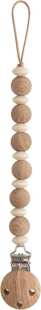 mushie 100% Silicone Baby Pacifier Clip BPA Free | Luna (Faux Wood) | Amazon (US)