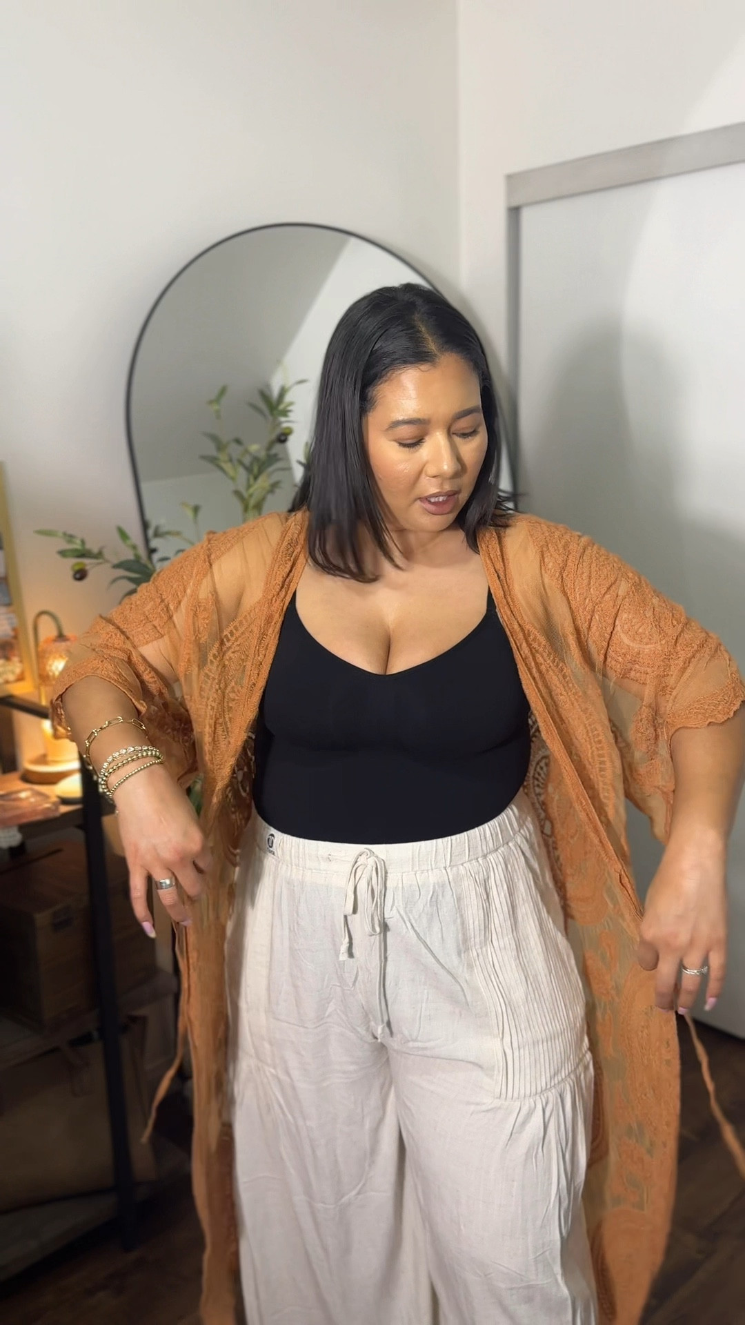 Easy casual elevated outfit that is tummy friendly and arm friendly as well. Perfect for spring/ summer/ vacation 

Kimono - one size 
Bodysuit - large / tts 
Linen pants - large / tts / elastic waistband/ tummy friendly 
Heels - 8.5/ tts

Spring outfit 
Summer outfit 
Vacation outfit 
Resort outfit 
Brunch outfit 
Date night outfit 
Midsize fashion
Midsize outfit 
Curvy fashion 

#LTKootd #LTKPetite #LTKMidsize

#LTKootd #LTKPetite #LTKMidsize