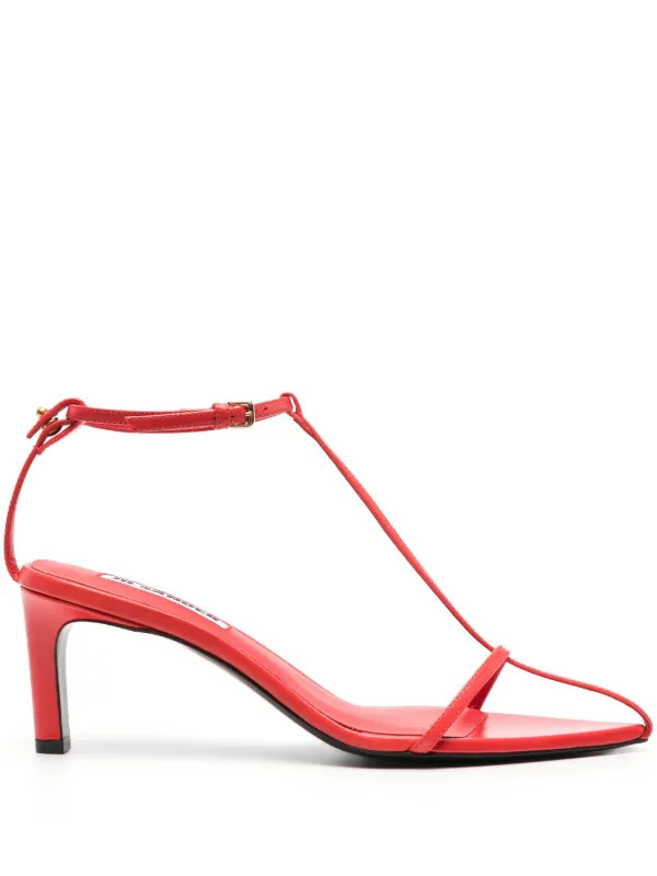 Jil Sander T-bar Leather Sandals - Farfetch | Farfetch Global