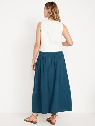 High-Waisted Crinkle Gauze Smocked Maxi Skirt | Old Navy (CA)