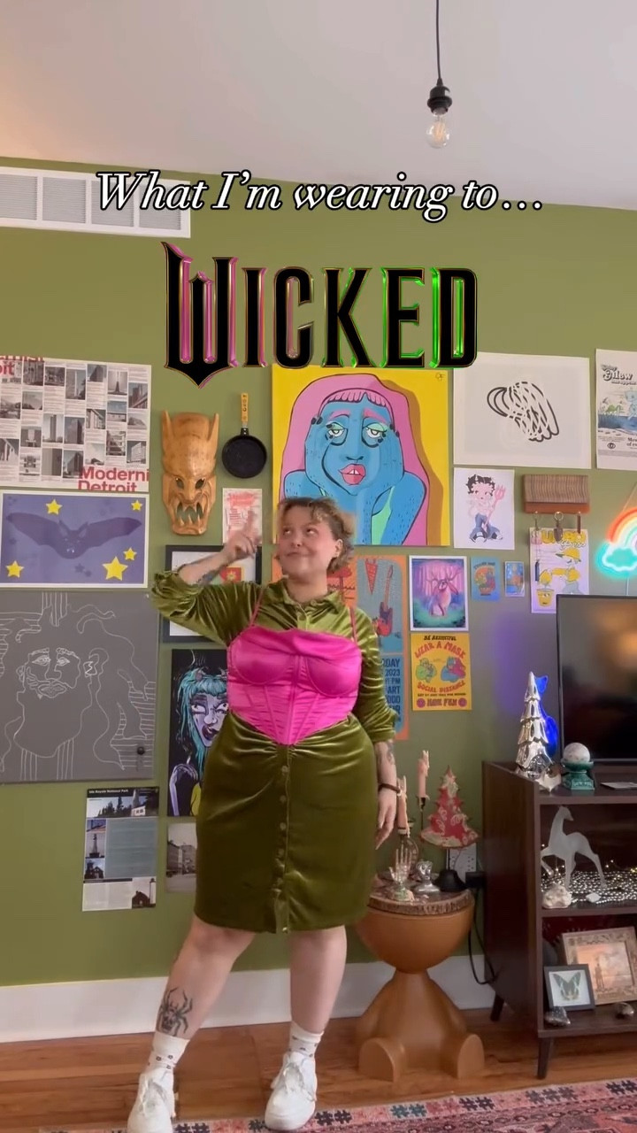 And goodness knows… 💗💚

Wicked was a masterpiece! I am so happy I got to see it in theaters and you know I just HAD to dress up in green and pink to celebrate Elphie and Glinda! 

Also my socks have red flowers so I’m feeling a little poppy detail 🌹

Have you seen it yet? What did you think? 

….

What I’m wearing to wicked, wicked premier fit, witchy fashion, 2000s fit inspo, musical theater, self love, plus-size fashion 

#whatimwearing #wicked #glinda #elphaba #musicaltheatre #plussizebeauty #bodypositive