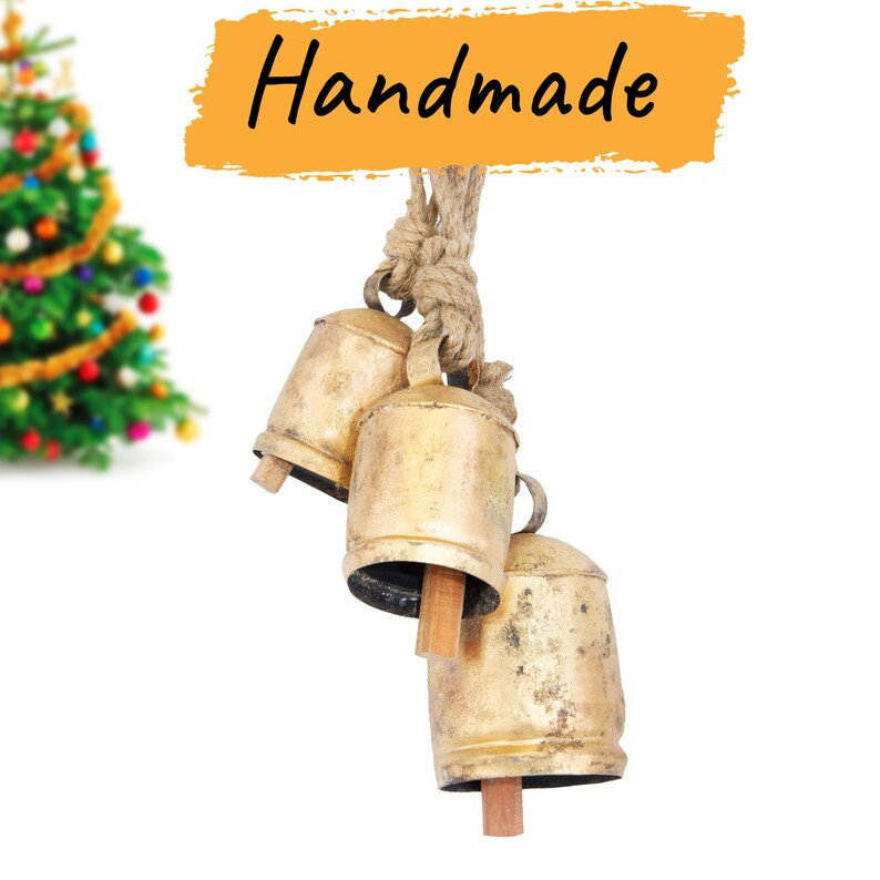 Vintage Rustic Christmas Bells: Shabby Chic Holiday Decor, Set of 3 | Etsy (US)