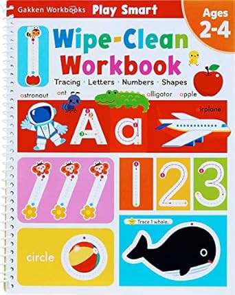 Play Smart Wipe-Clean Workbook: Ages 2-4: Tracing, Letters, Numbers, Shapes    Spiral-bound – N... | Amazon (US)