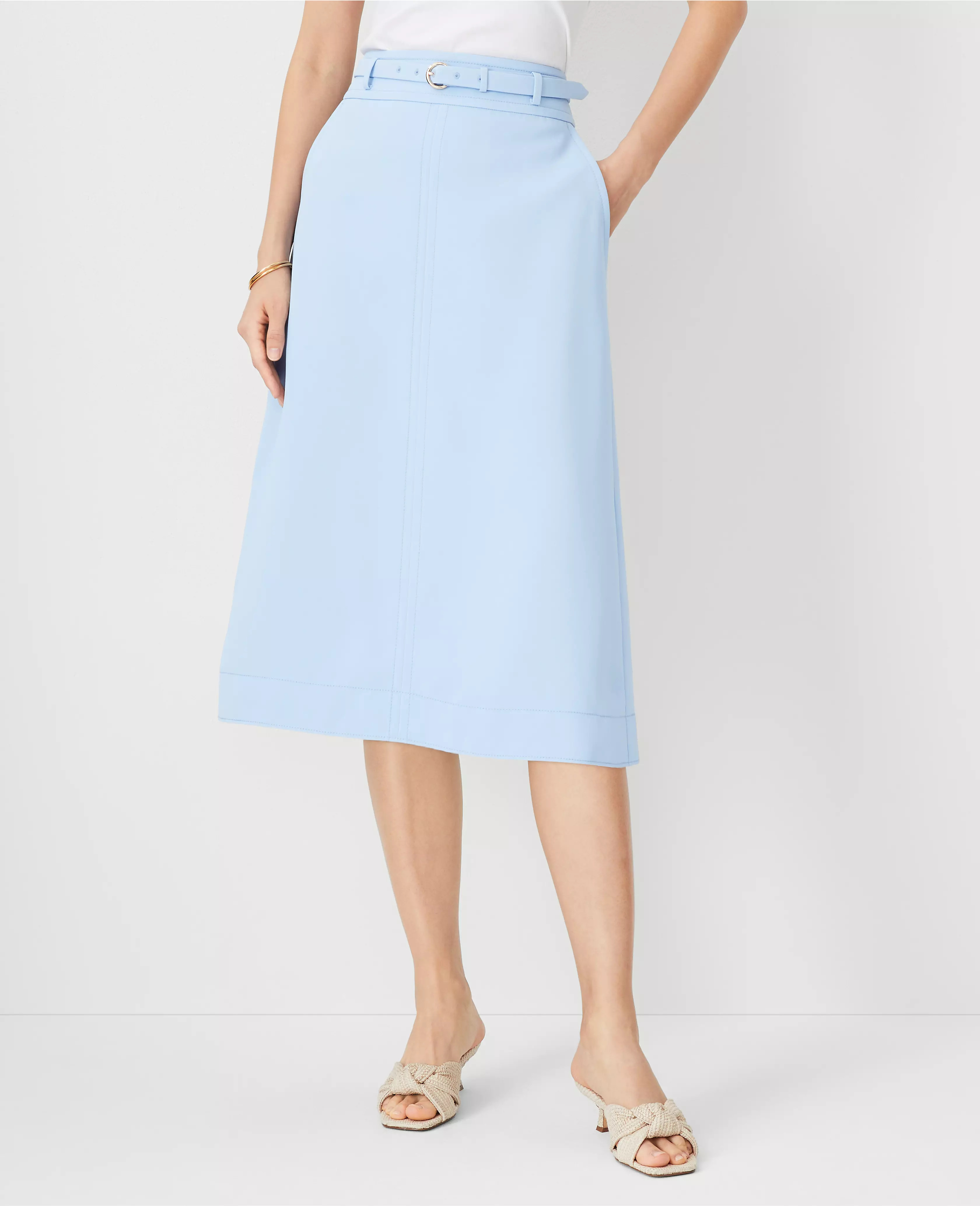 Petite Belted Midi Skirt | Ann Taylor (US)