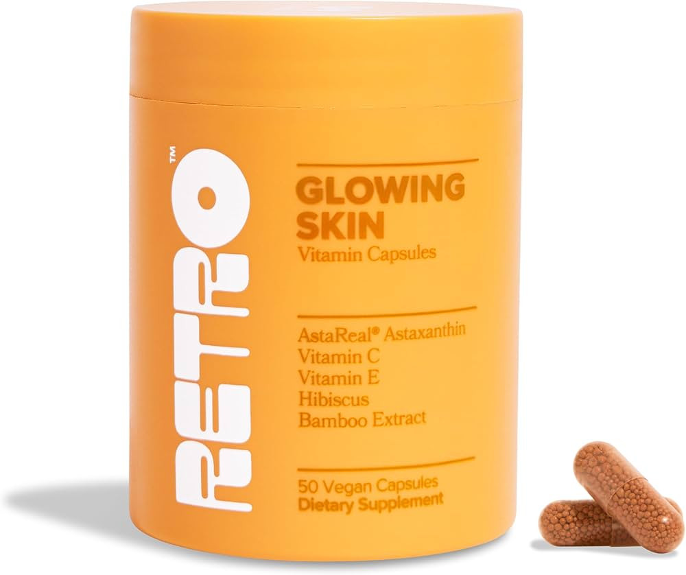 RETRO Sugar Free Glowing Skin Vitamins – Vegan Skin, Hair, and Nails Vitamin Supplement For Wom... | Amazon (US)