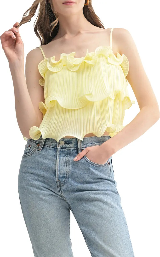 Pleated Ruffle Tiered Crop Top | Nordstrom Rack