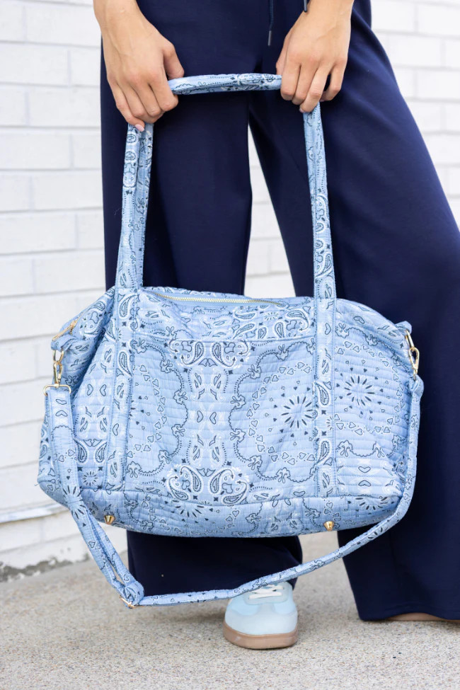 Lilah Blue Paisley Duffle Bag FINAL SALE | Pink Lily