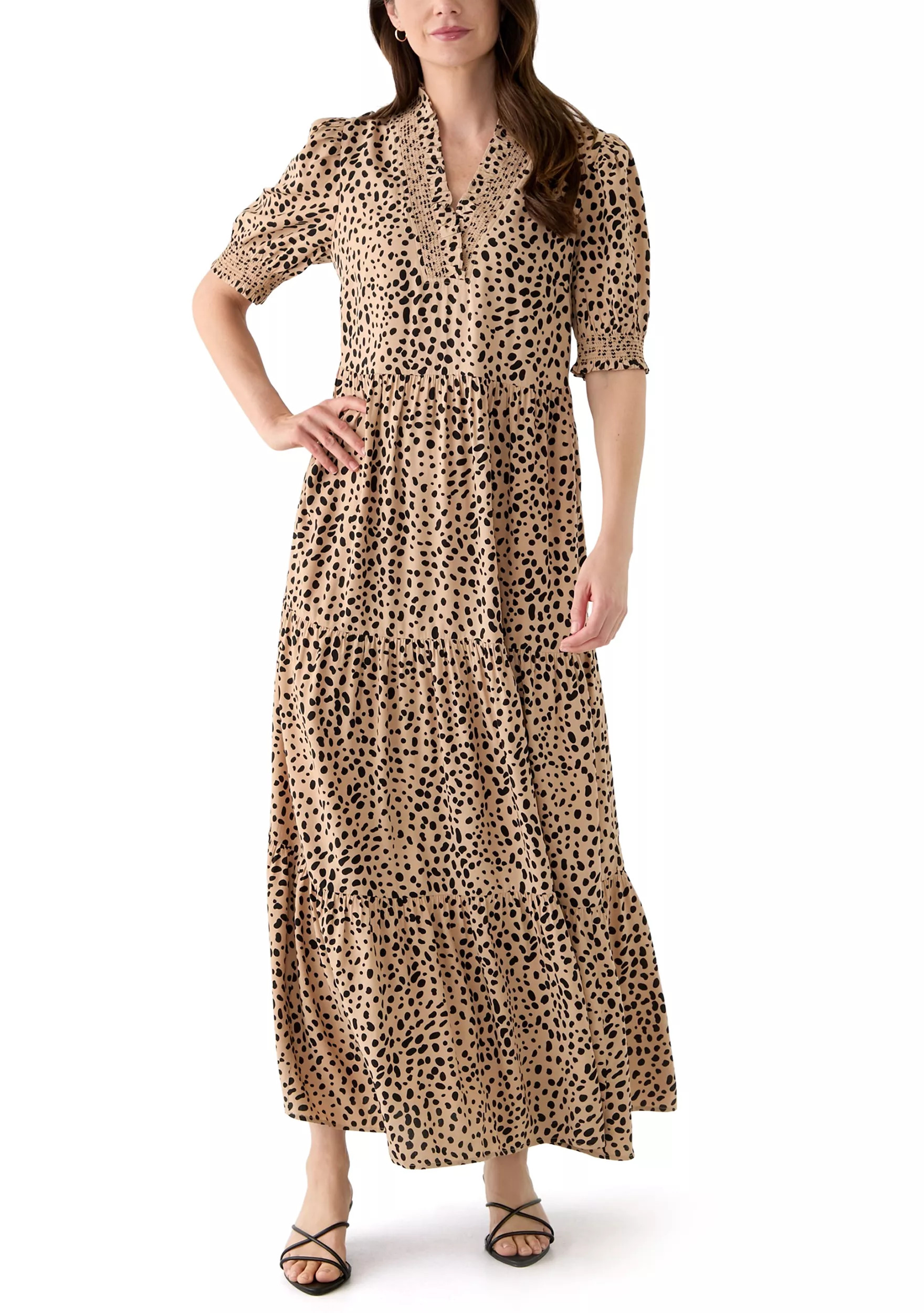 Women's Smocked Ruffle Printed Dress | Belk