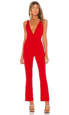 superdown Jillian Deep V Jumpsuit in Cherry from Revolve.com | Revolve Clothing (Global)