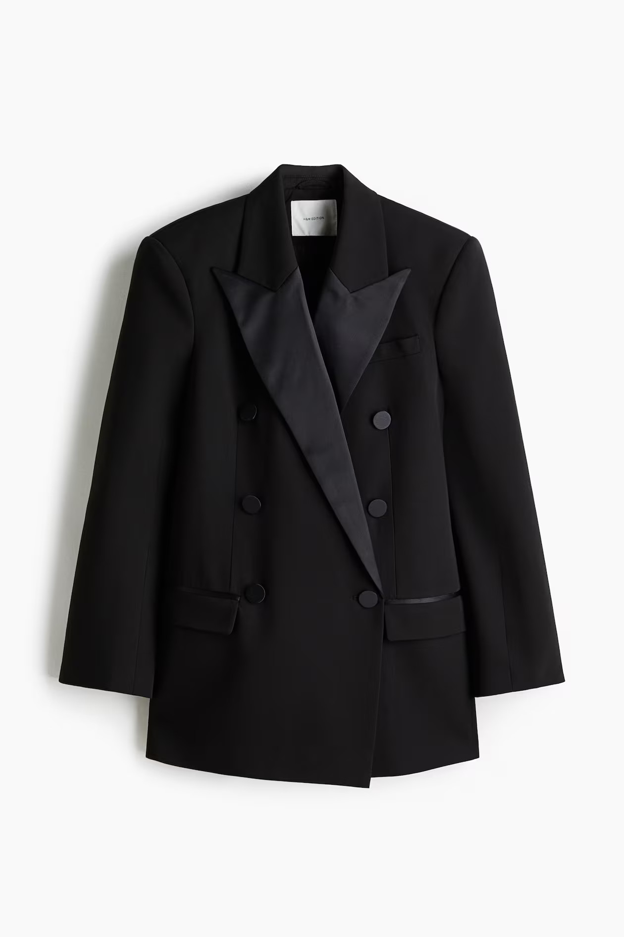 Double-breasted tuxedo blazer - Black | H&M GB | H&M (UK, MY, IN, SG, PH, TW, HK)