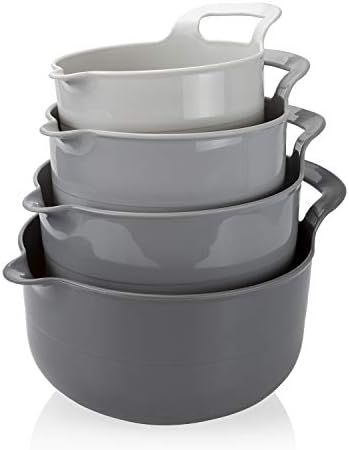 Amazon.com: COOK WITH COLOR Mixing Bowls - 4 Piece Nesting Plastic Mixing Bowl Set with Pour Spou... | Amazon (US)