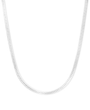 14k White Gold Necklace, 18" Flat Herringbone Chain (1-1/4mm) | Macys (US)