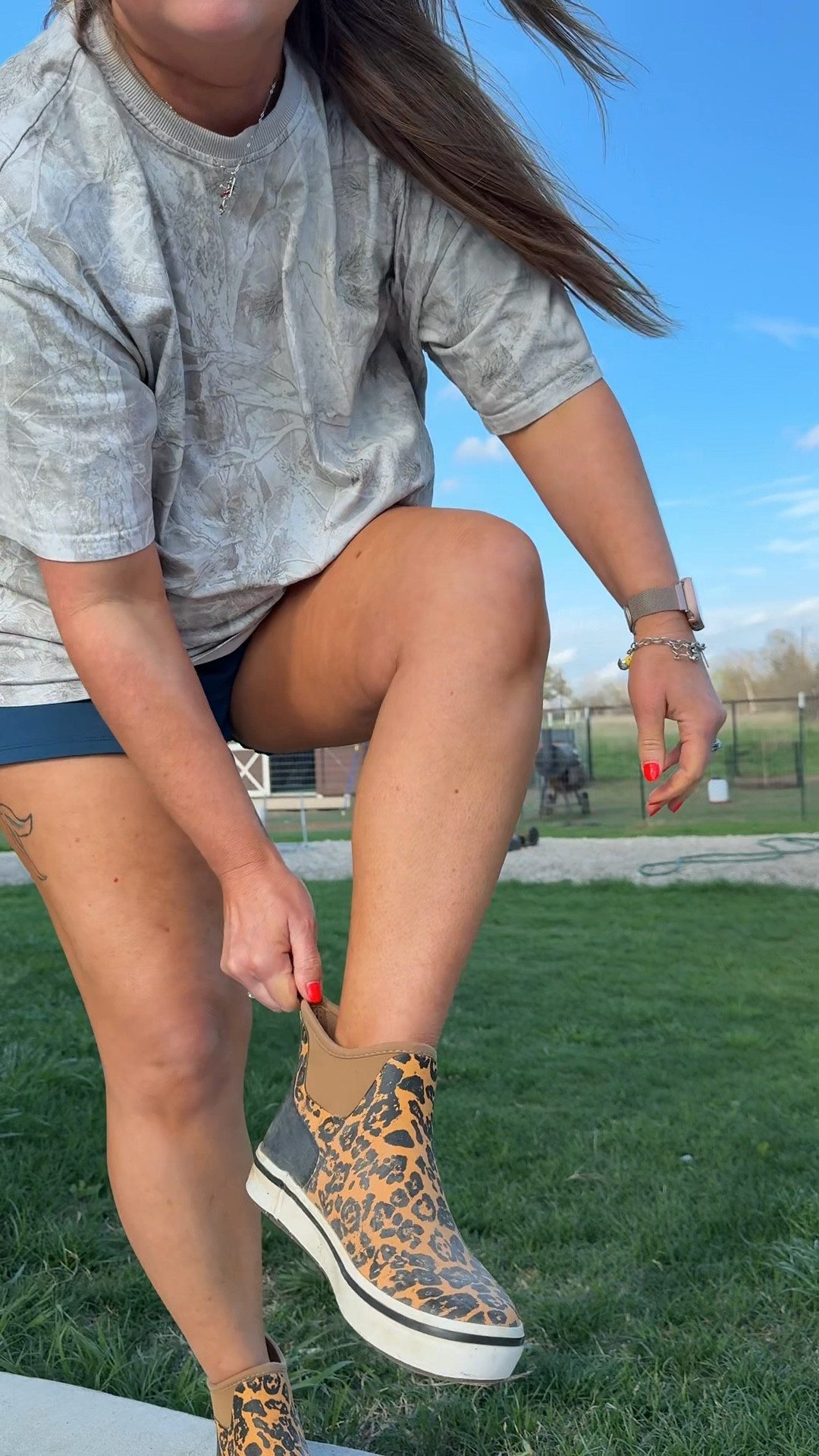 Had a ton of questions about my chicken boots 🐔

They’re waterproof deck boots, super comfortable, and perfect for running outside to the coop, yard work, or rainy days. I love that they’re actually cute too the leopard print makes them way more fun than regular rain boots.

#LTKOver40 #LTKootd