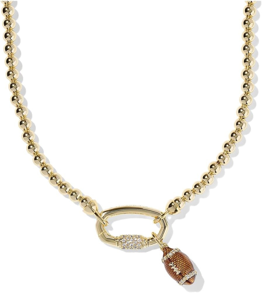 Kendra Scott, Women's, Football Metal Strand Necklace, Gold Metal White Cz, One Size | Amazon (US)