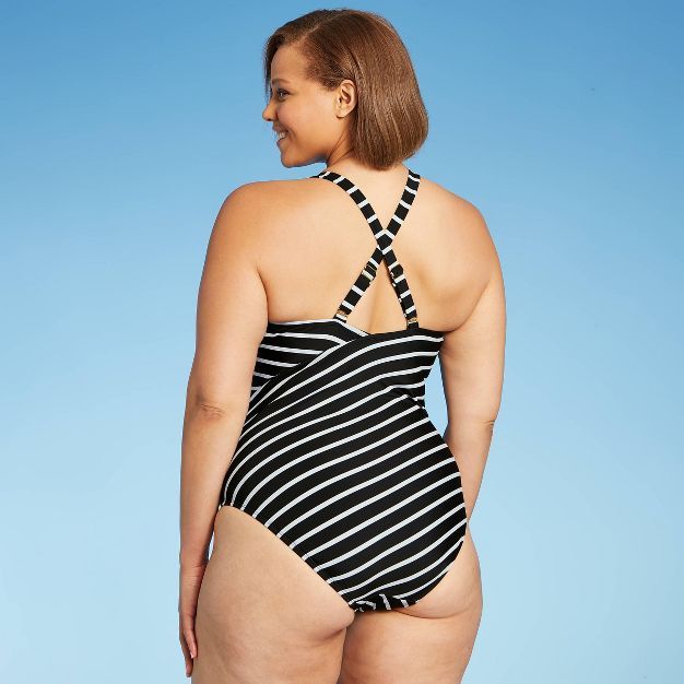 Women's Plus Size Cross Back One Piece Swimsuit - Kona Sol™ Multi | Target