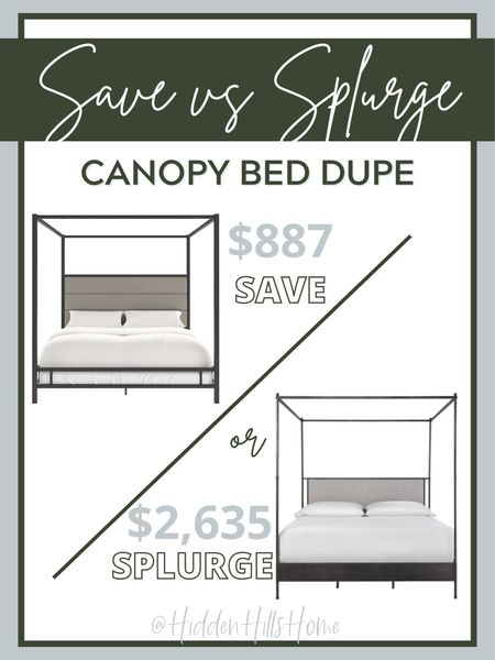 Canopy bed dupe, bedroom decor sale, home decor, canopy bed on sale, save vs splurge home decor, McGee and co dupe #canopybed #homedecor #dupe

#LTKsalealert #LTKhome