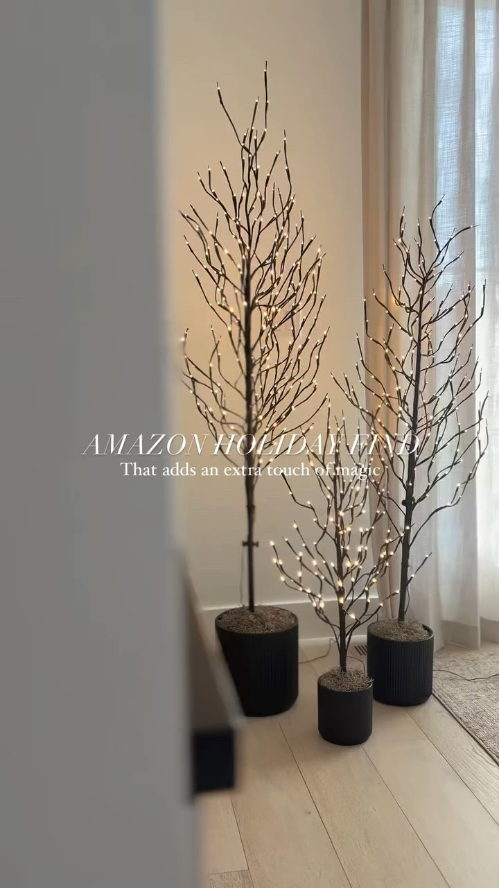 How magical are these twinkle trees! They add an extra touch of sparkle to the holiday season. I placed them in a three-piece black planter set with moss around the base, and it turned out stunning! You can display them together in one spot or spread them throughout your home! 

#LTKSeasonal #LTKHoliday #LTKHome