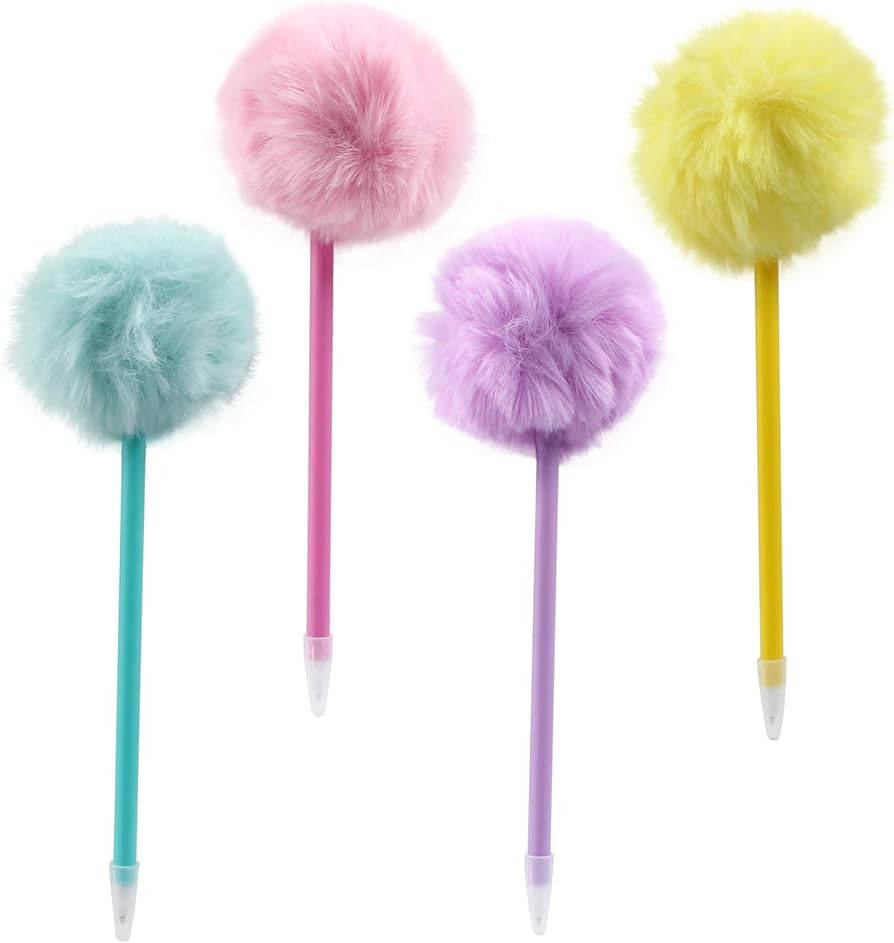 4 Pack Pom Pom Pens Colorful Fluffy Ballpoint Pens for School and Office Cute Pens for Girls and ... | Amazon (US)