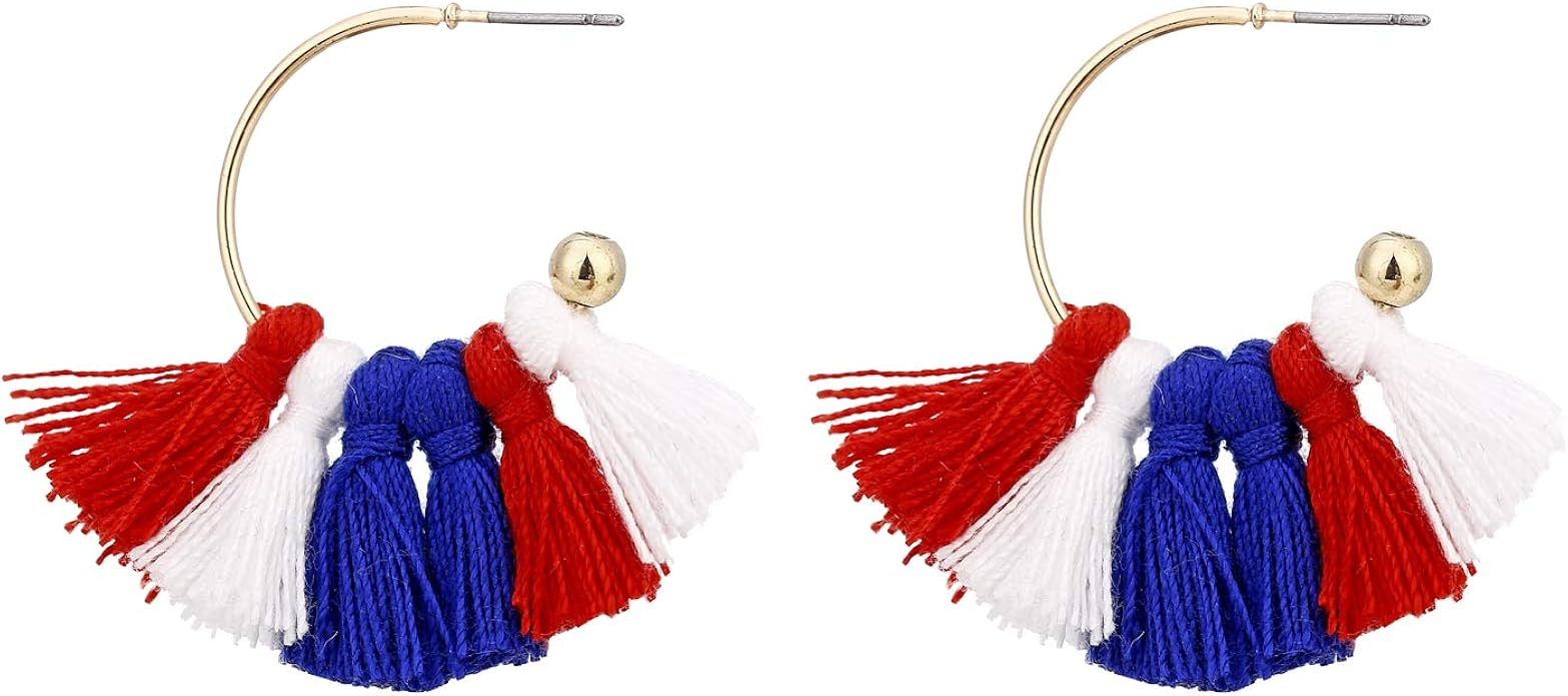 MTSCE USA American Flag Dangle Drop Rhinestone Earrings for Women, Patriotic 4th of July Independ... | Amazon (US)