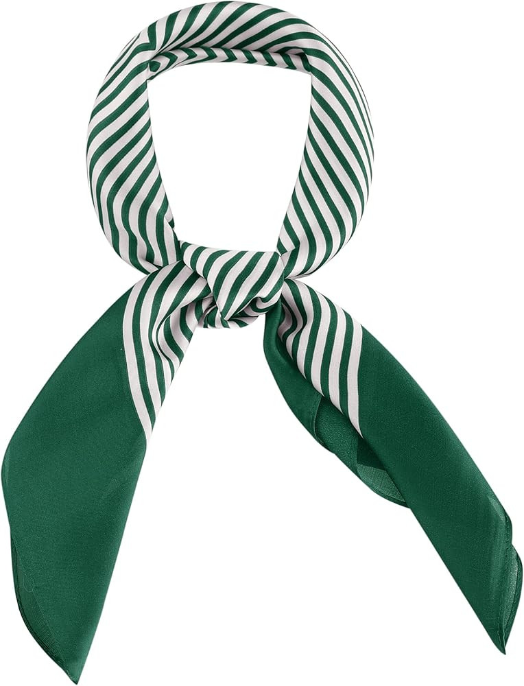 Allegra K 70cm Women Stripe Print Square Scarves Kerchief Neck Scarf Neckerchief Headband | Amazon (US)