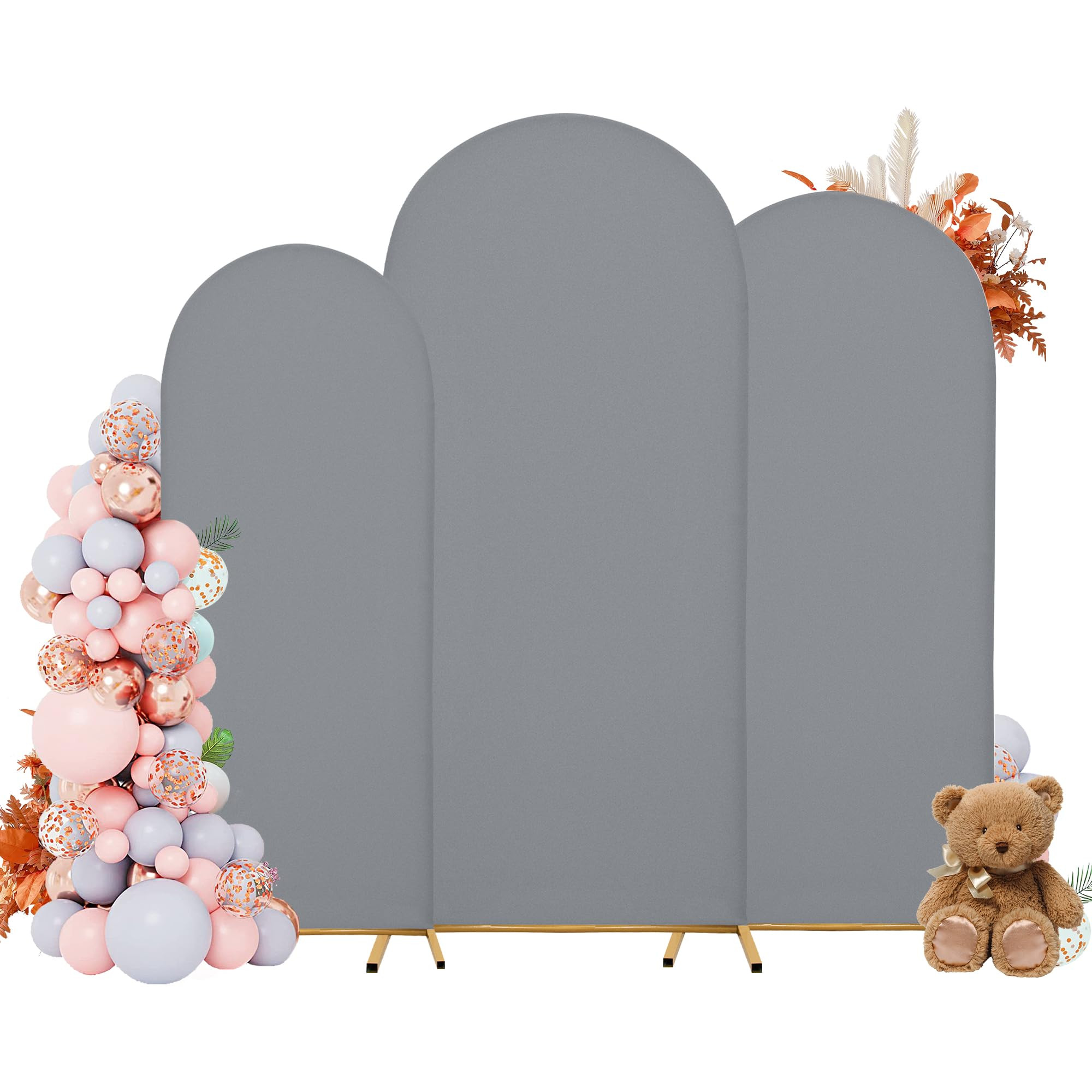 Wedding Arch Covers Arch Backdrop Cover Arch Stand Covers 7.2FT 6.6FT 6FT Set of 3 Arch Cover Spa... | Amazon (US)
