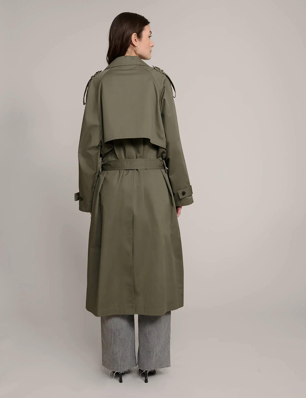 Olive Oversized Trench Jacket | Pixie Market