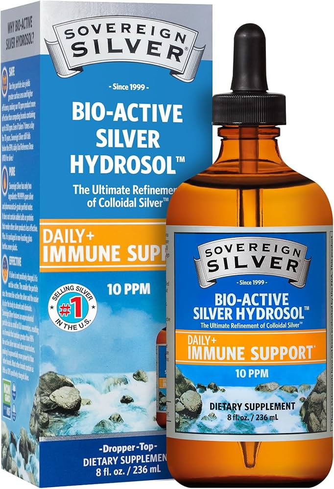Sovereign Silver Bio-Active Silver Hydrosol for Immune Support, Colloidal-Silver Liquid, 10 ppm, ... | Amazon (US)