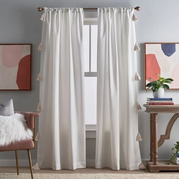 Chunky 100% Cotton Semi-Sheer Curtains / Drapes Pair (Set of 2) | Wayfair North America