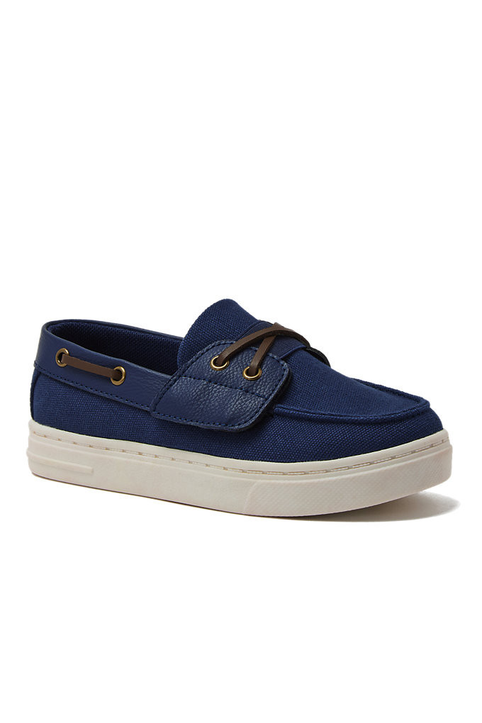 Kids Canvas Easy On Boat Shoes - Lands' End - Blue - 3Y | Lands' End (US)
