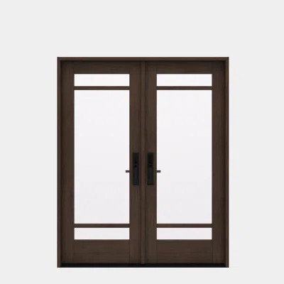 G10302-SW-80 | 80" Double Door, RTA Prehung Exterior, SDL 3 Lite, Unfinished Mahogany Wood | Wayfair North America