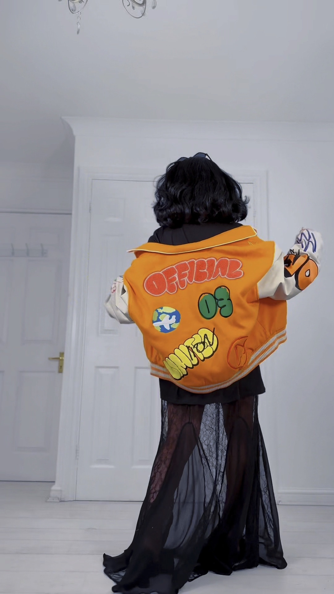 Homme Multi Badge Varsity Jacket