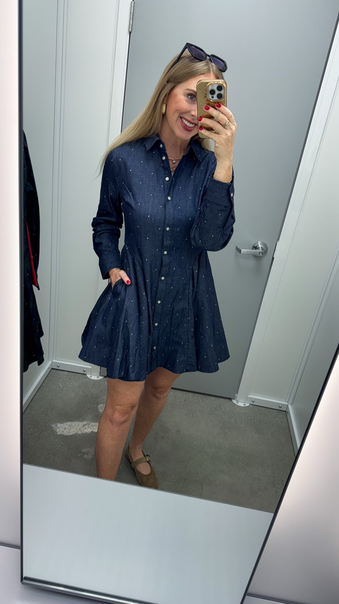 Studded denim Shirtdress from Walmart!