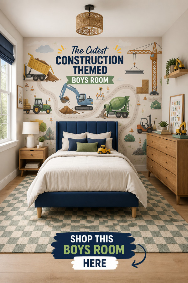 Looking for the cutest construction themed boys room