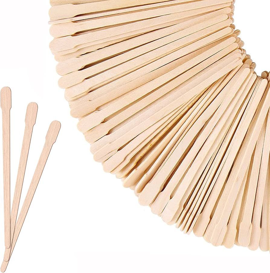 Mibly Wooden Wax Sticks - Eyebrow, Lip, Nose Small Waxing Applicator Sticks for Hair Removal and ... | Amazon (US)