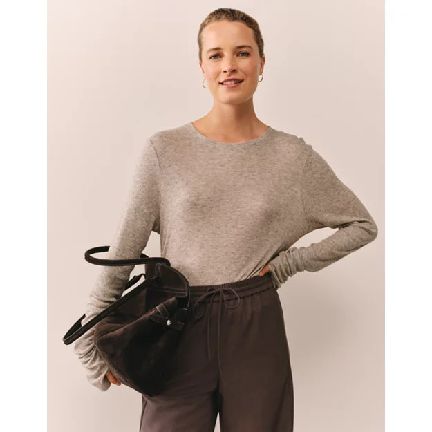 Longline Ribbed Layering Jersey Top | The White Company UK & ROW