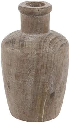 Wisechoice Large Distressed Wooden Vase | Brown Surface Lightly Whitewashed Wood Jar | Shelf, Desk,  | Amazon (US)
