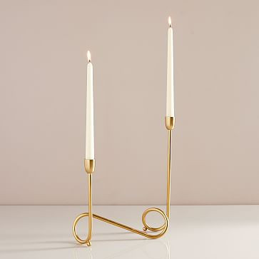 Loop Polished Brass Candelabra | West Elm | West Elm (US)