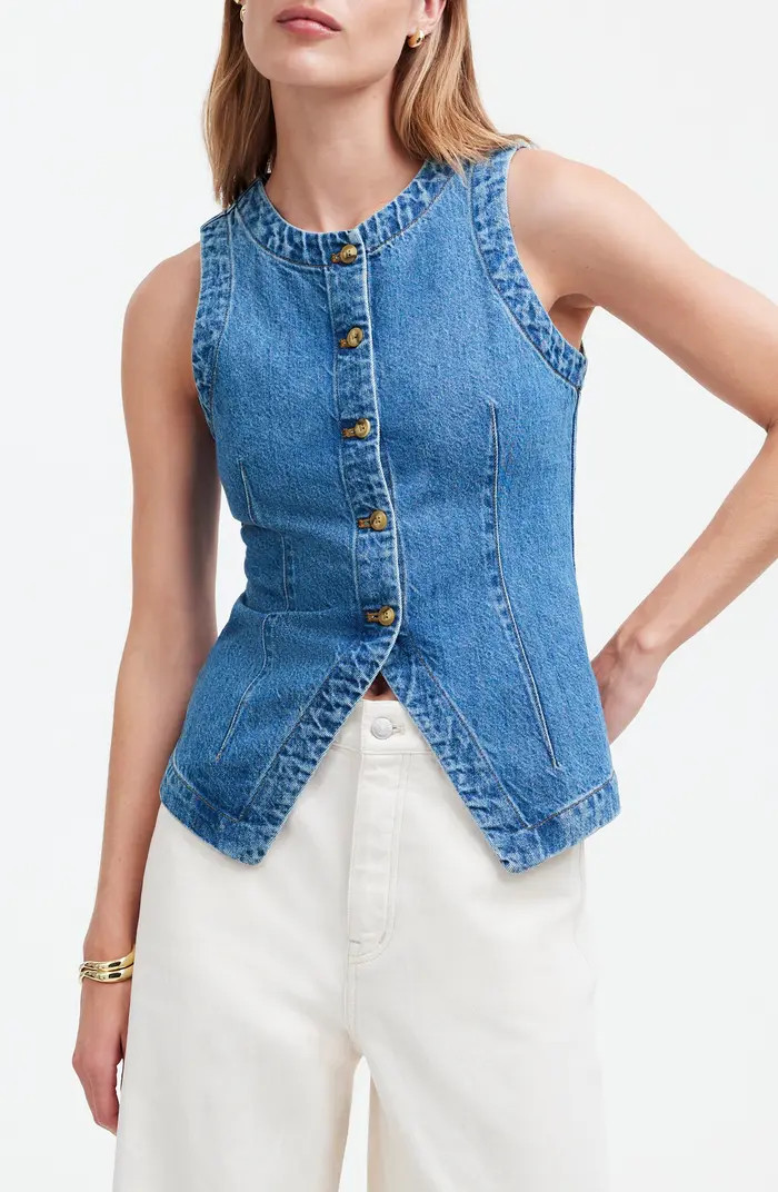 Crewneck Denim Vest | Nordstrom