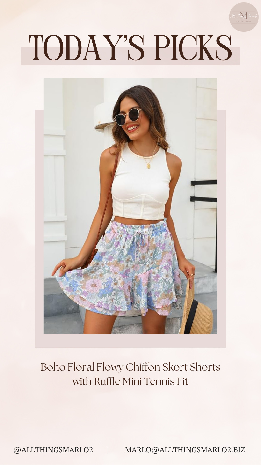 Boho Floral Flowy Chiffon Skort Shorts with Ruffle Mini Tennis Fit 

 #LTKSeasonal #LTKWorkwear #LTKTravel