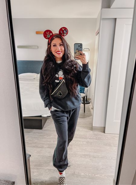 Perfect cozy chic outfit for the Disneyland nights! Classic red and black and over sized sweatsuits is a must!🖤❤️🖤❤️ #DisneyOutfit #DisneyStyle #DisneyOOTD #DisneyOutfits #DisneyParkOutfit 

#LTKSeasonal #LTKtravel #LTKstyletip