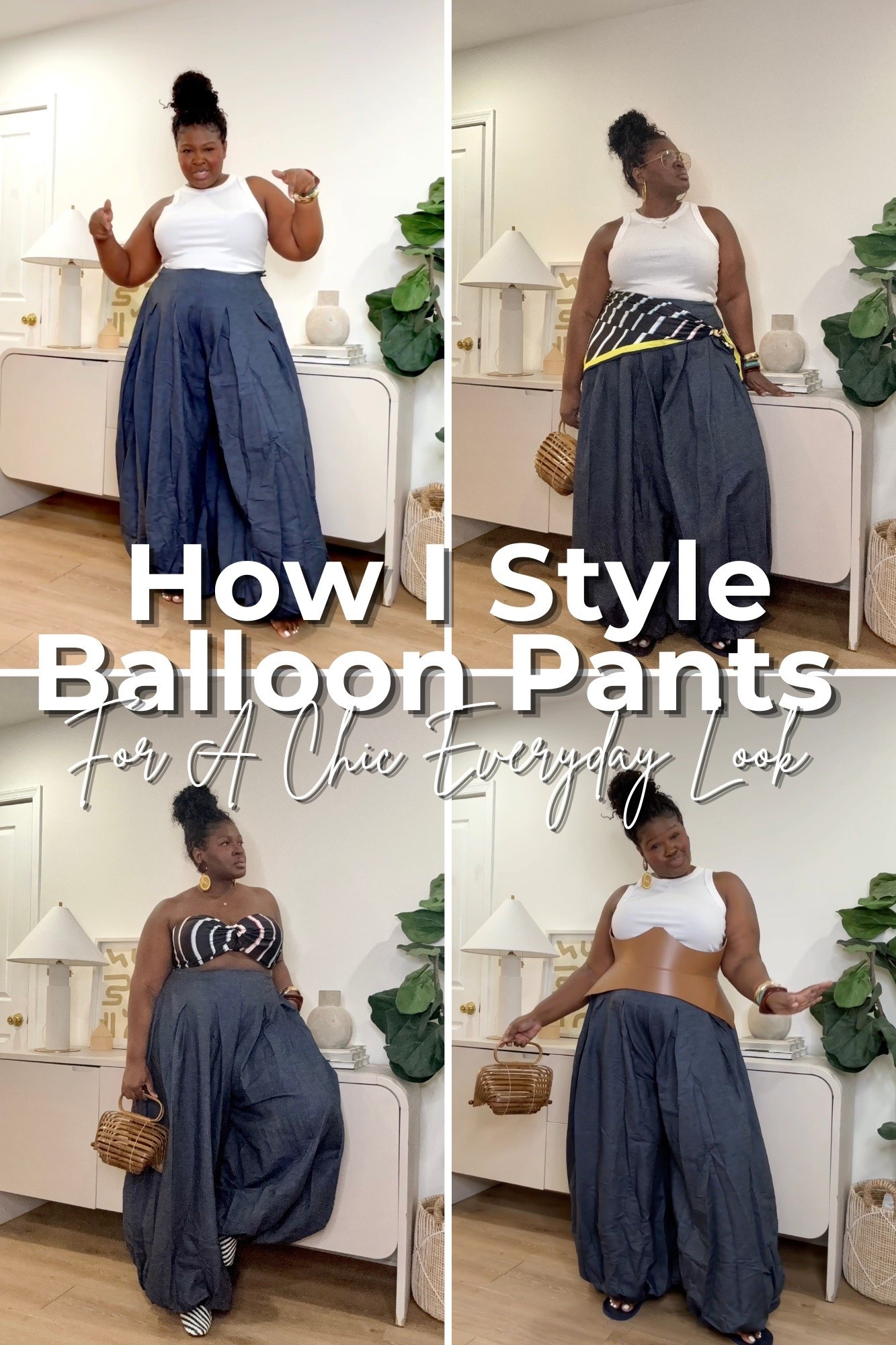 One pair of pants, so many outfit possibilities. Balloon pants are having a moment because they bring that relaxed yet elevated look. They’re perfect for anyone who loves comfortable fashion with a little statement. balloon pants outfit, wide leg pants outfit, plus size fashion, curvy outfit ideas, comfortable pants, casual chic outfit, statement pants, summer outfit ideas, everyday outfit inspiration, how to style pants

#LTKootd #LTKSeasonal #LTKMidsize